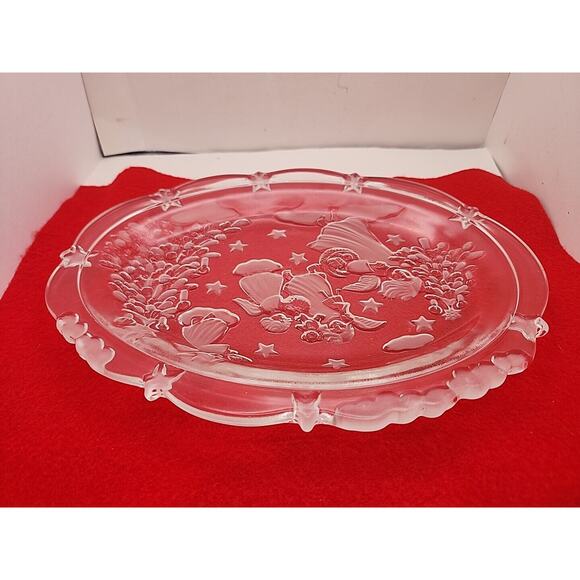 MIKASA Holiday Lights Sweet Dish 9" Crystal Glass ANGELS Serving Plate Christmas - Picture 6 of 7